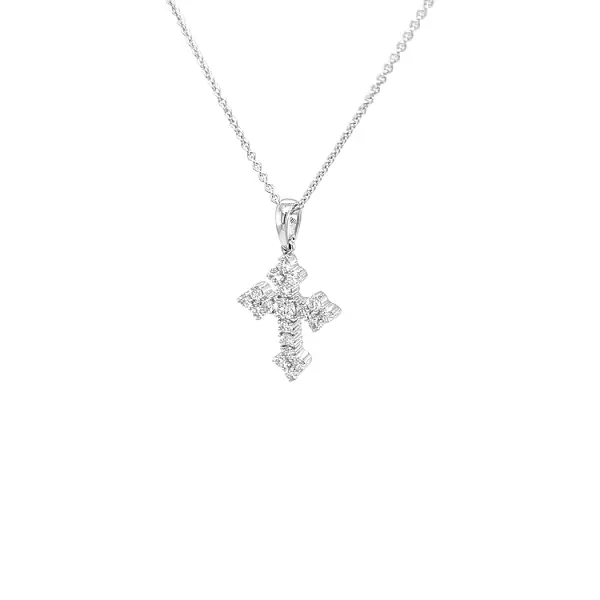 Gold Pendant Cross with Diamonds