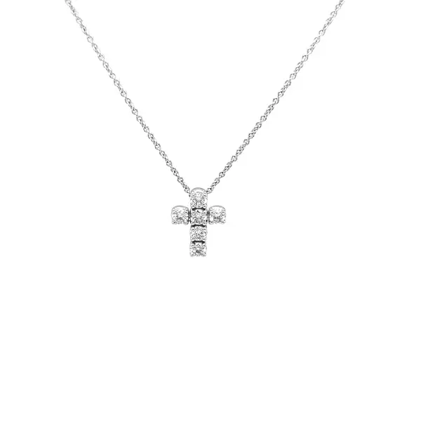 Gold Pendant Cross with Diamonds