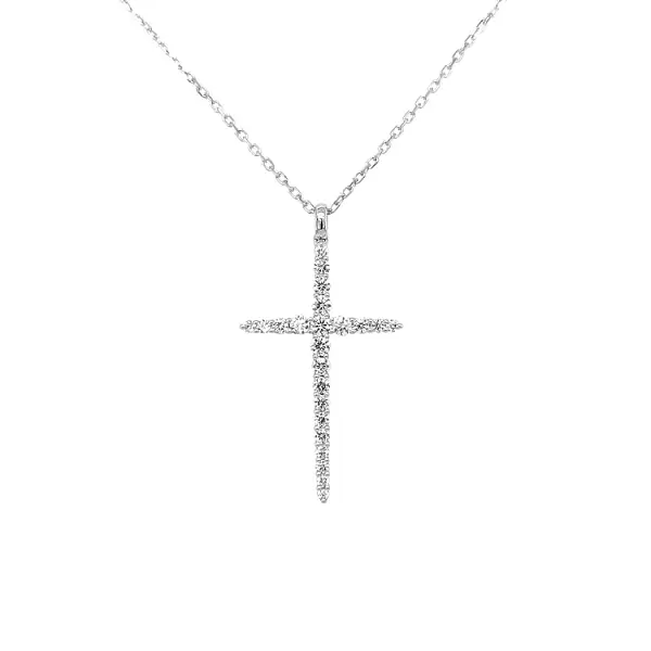 Gold Pendant Cross with Diamonds