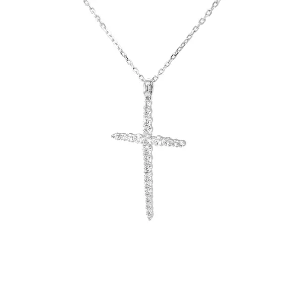 Gold Pendant Cross with Diamonds