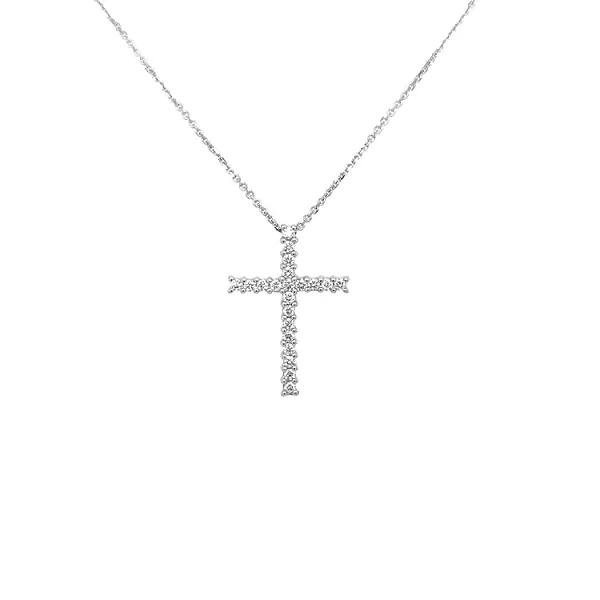 Gold Pendant Cross with Diamonds