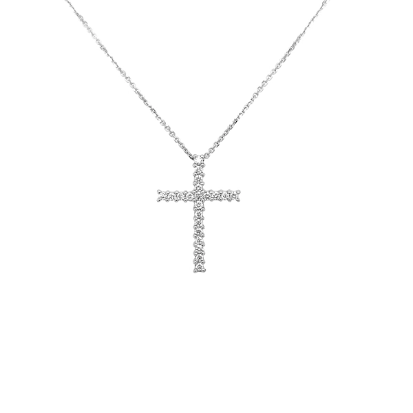 Gold Pendant Cross with Diamonds