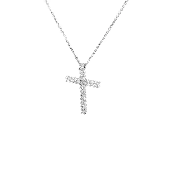 Gold Pendant Cross with Diamonds