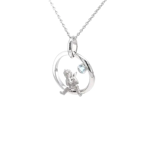 Gold Pendant Carrera y Carrera My Angel with Topaz