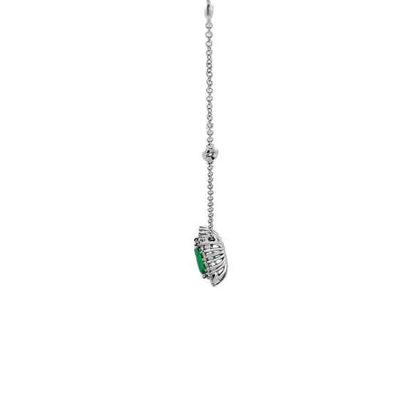 Gold Pendant with Emerald and Diamonds