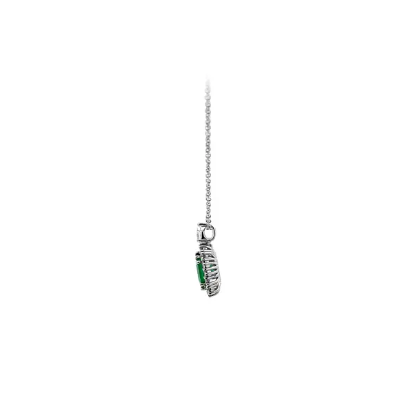 Gold Pendant with Emerald and Diamonds