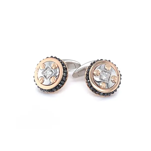 Gold Cufflinks Zancan Black Magic EPO124RB