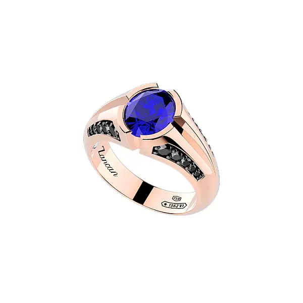 Gold Ring Zancan Couture Sapphire EA305R