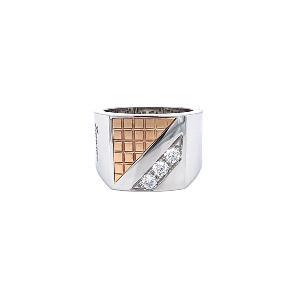 Gold Ring Zancan Cuture with Diamonds EA164BR