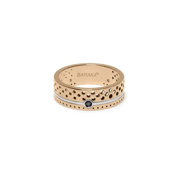 Gold ring Baraka with black diamond AN3130001