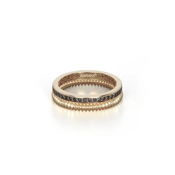 Golden Baraka Ring with Black Diamonds AN334301