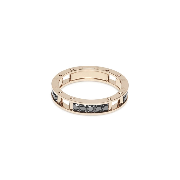 Golden Baraka Ring with Black Diamonds AN314601