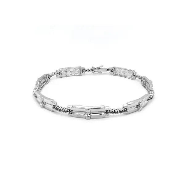Gold Men's Bracelet with Black Diamonds