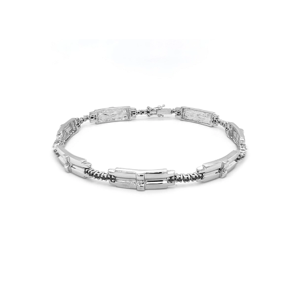 Gold Men's Bracelet with Black Diamonds