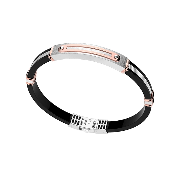 Gold Zancan Bracelet with Rubber EB618BR