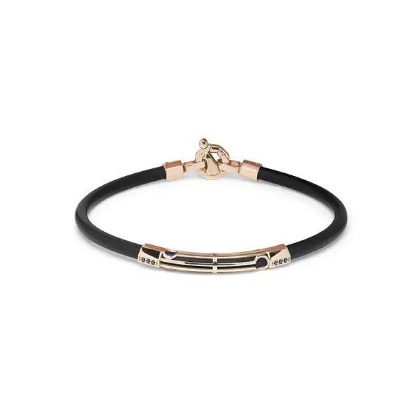 Baraka gold bracelet with black diamonds
