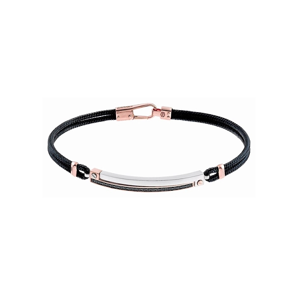 Gold Men's Zancan Bracelet with Black Diamonds