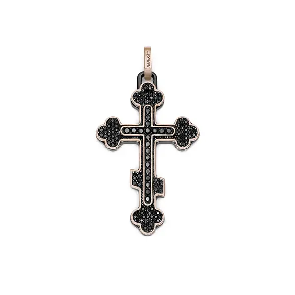 Golden Cross of Baraka with Black Diamonds