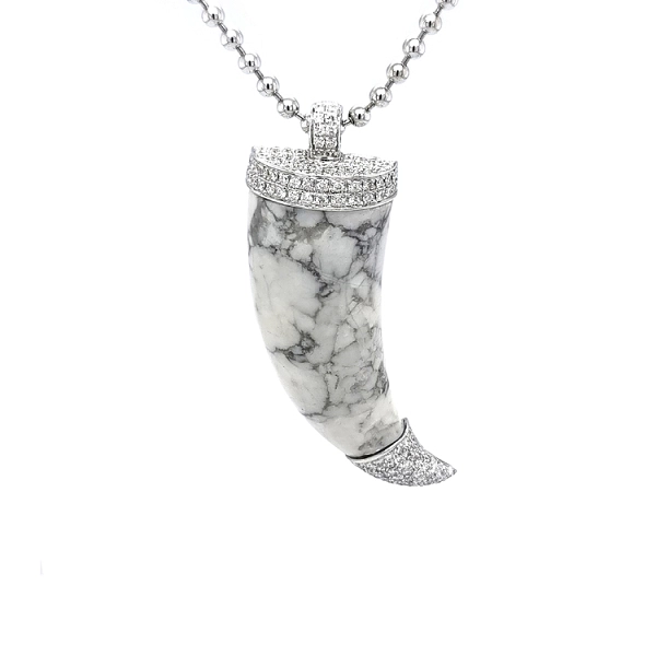 Gold Men's Pendant with Ceramics and Diamonds