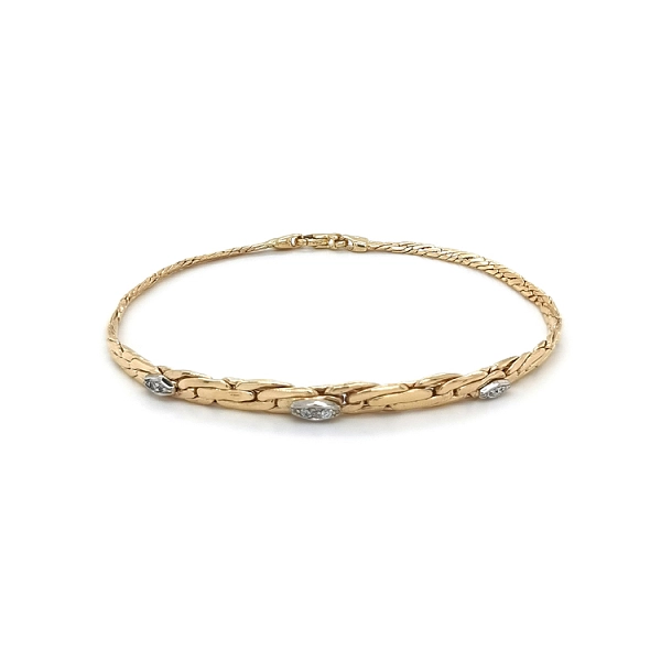 Gold Bracelet with Zircons