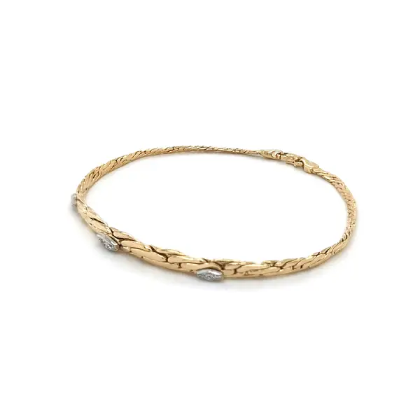 Gold Bracelet with Zircons