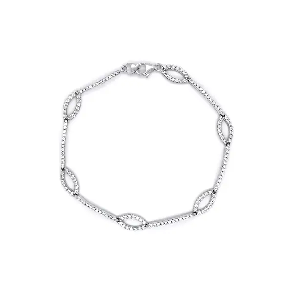 Ladies Bracelet with White Gold Zircones