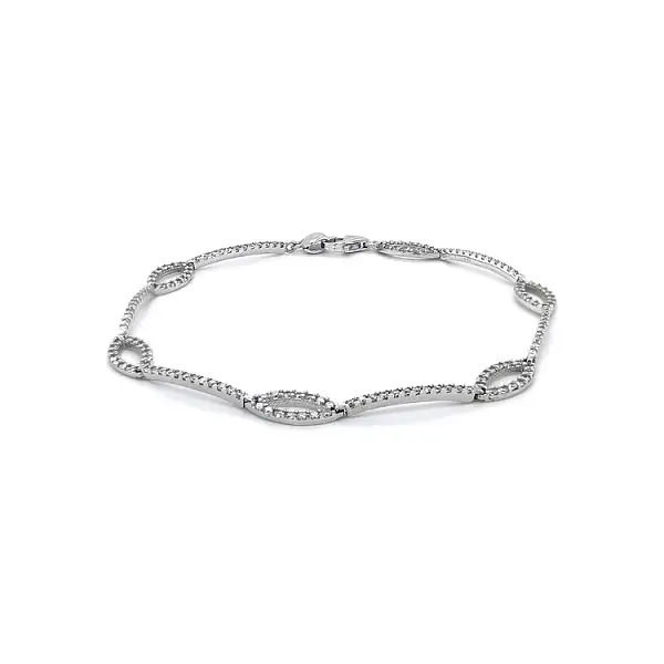 Ladies Bracelet with White Gold Zircones