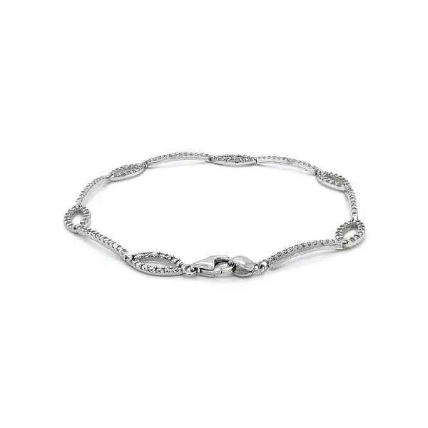 Ladies Bracelet with White Gold Zircones