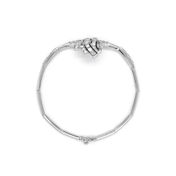 Ladies Bracelet with White Gold Zircones