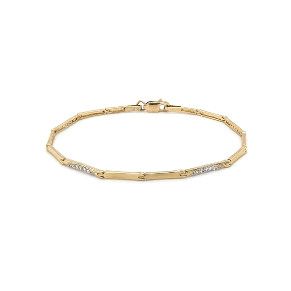 Gold Ladies Bracelet with Zircons