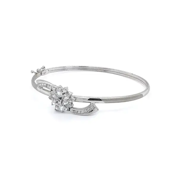Fixed Ladies Bracelet with White Gold Zircons