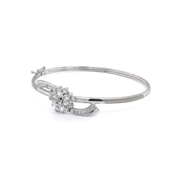 Fixed Ladies Bracelet with White Gold Zircons