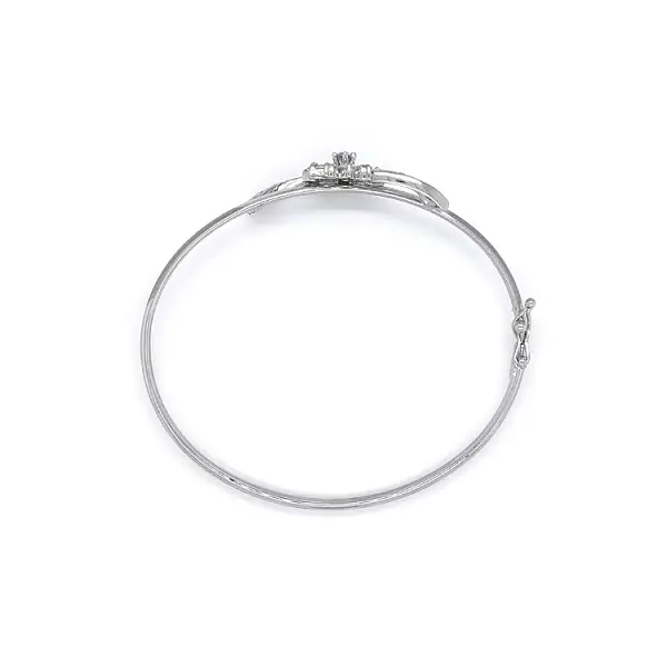 Fixed Ladies Bracelet with White Gold Zircons
