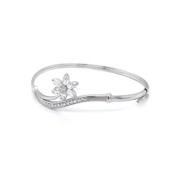 Fixed Bracelet with White Gold Zircons