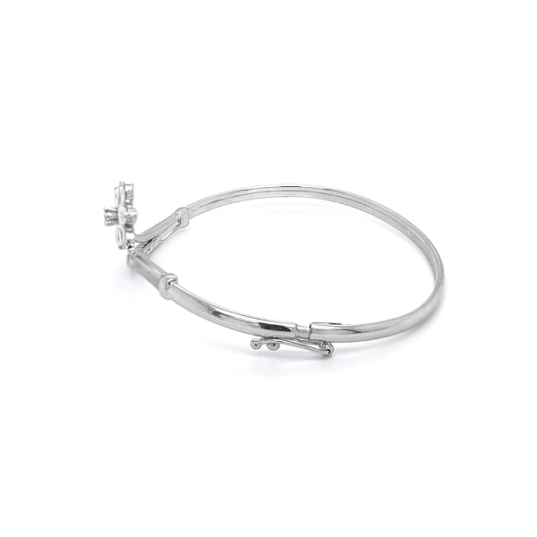 Fixed Bracelet with White Gold Zircons