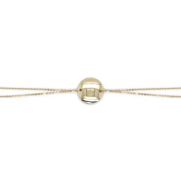 Gold Bracelet with Round Plate
