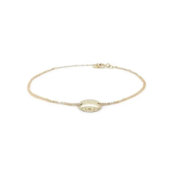 Gold Bracelet with Round Plate