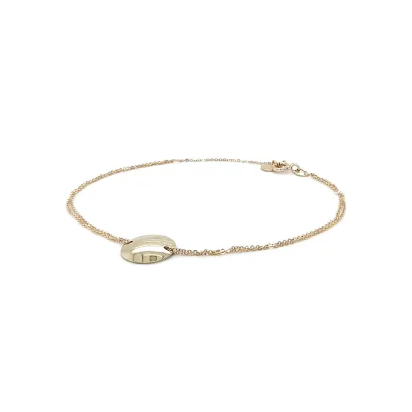 Gold Bracelet with Round Plate