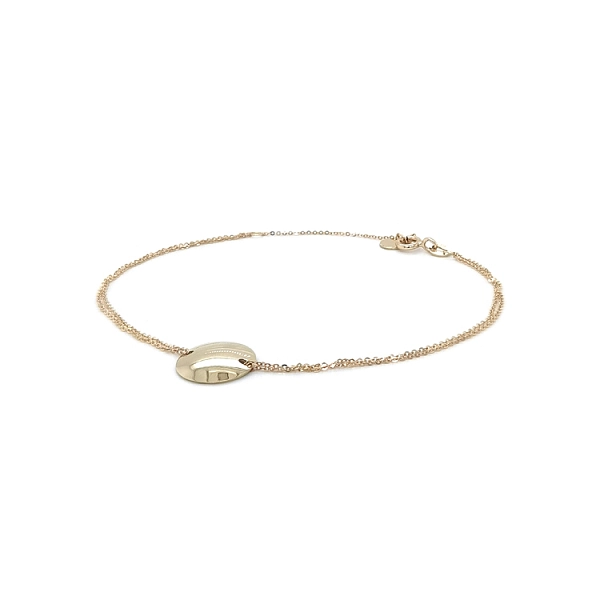 Gold Bracelet with Round Plate