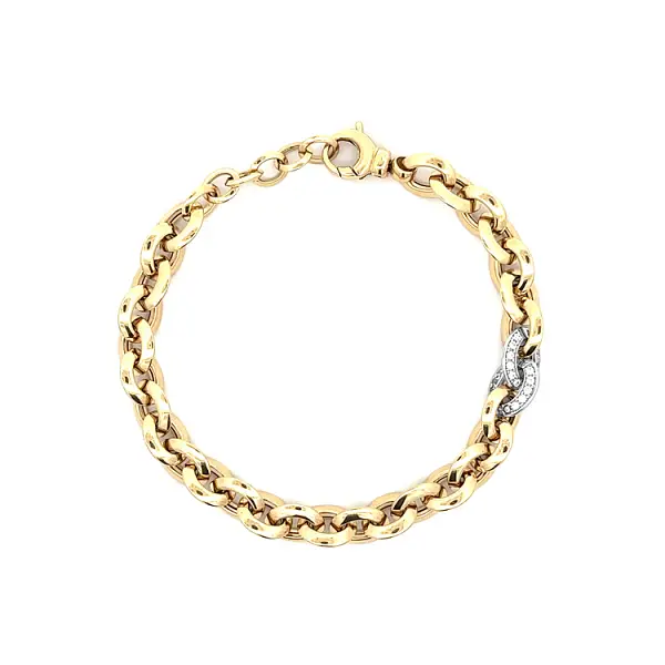 Gold Bracelet with Zircons