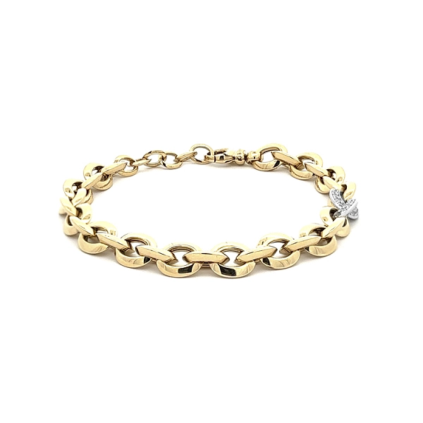 Gold Bracelet with Zircons