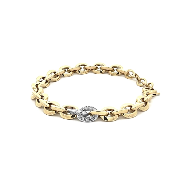 Gold Bracelet with Zircons