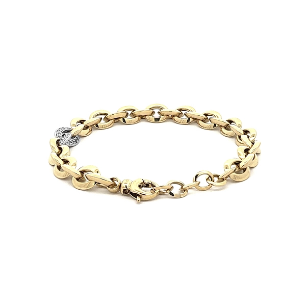 Gold Bracelet with Zircons