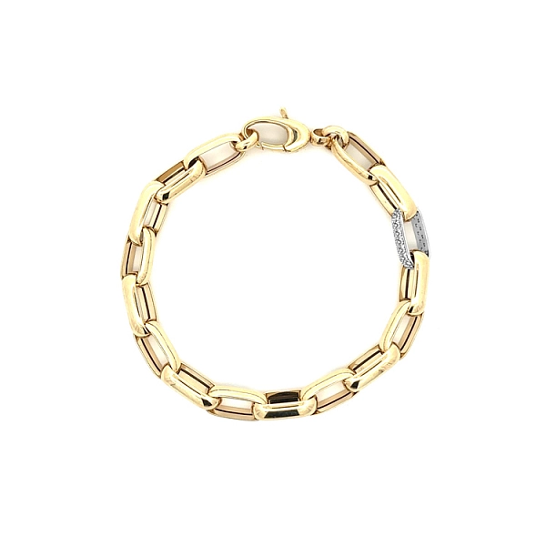Gold Bracelet with Zircons