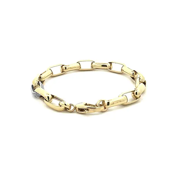 Gold Bracelet with Zircons