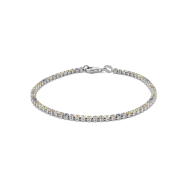 Gold Bracelet with Coloured Stones