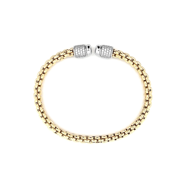 Gold Fixed Bracelet with Zircons