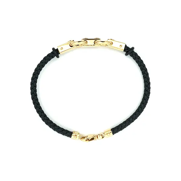 Gold Leather Bracelet