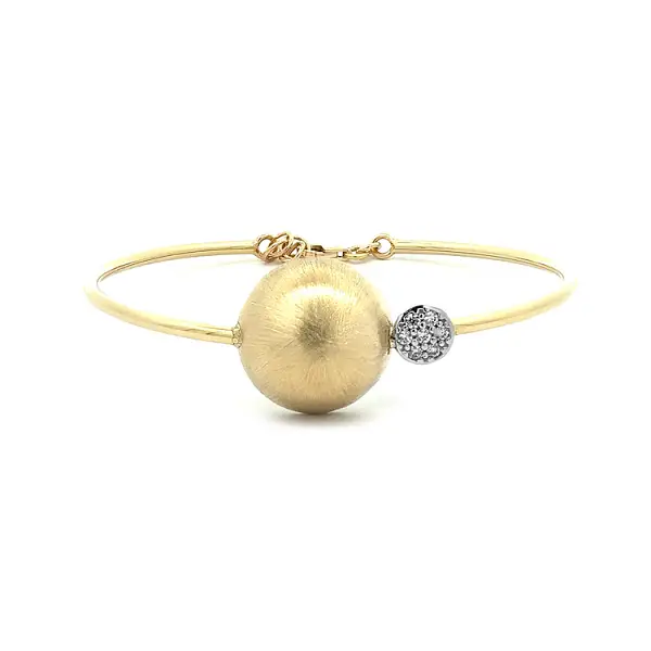 Gold Ladies Bracelet with Zircons