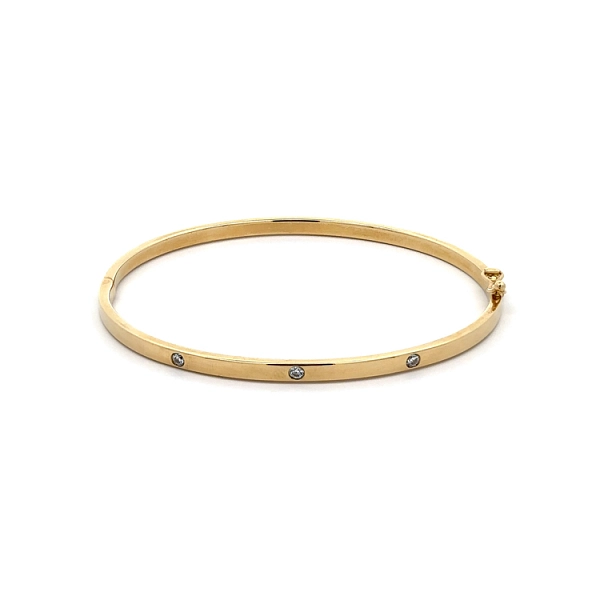 Gold Fixed Bracelet with Zircons